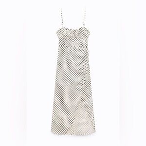 Zara Dotted Linen Blend Corset Dress - Size M ( fits like S / US 4)